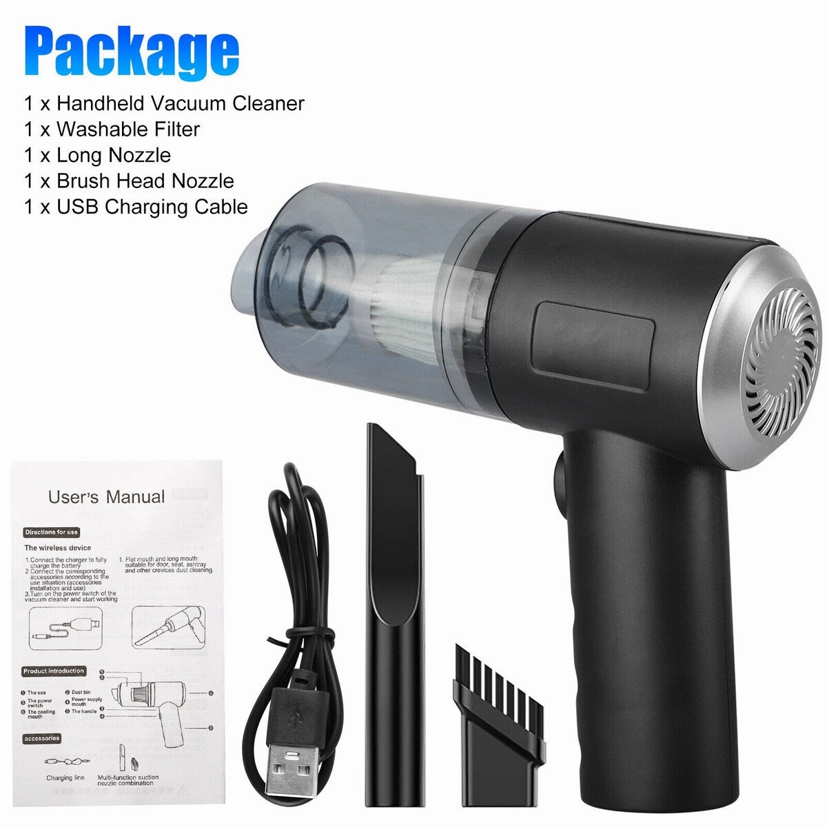 Wireless 120W Mini Handheld Vacuum for Car and Home