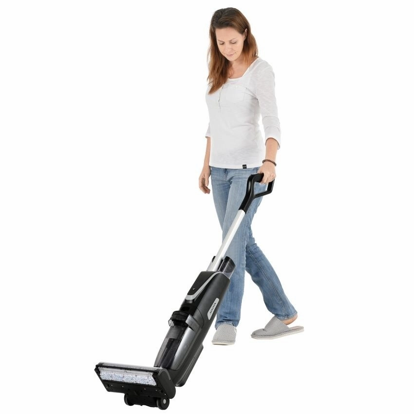 Wireless Wet and Dry Vacuum Cleaner. 3-in-1 Floor Cleaner with Two Tank System. 5000 mAh. Self-Cleaning System. LED