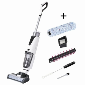 Wireless Wet and Dry Vacuum Cleaner. 3-in-1 Floor Cleaner with Two Tank System. 5000 mAh. Self-Cleaning System. LED