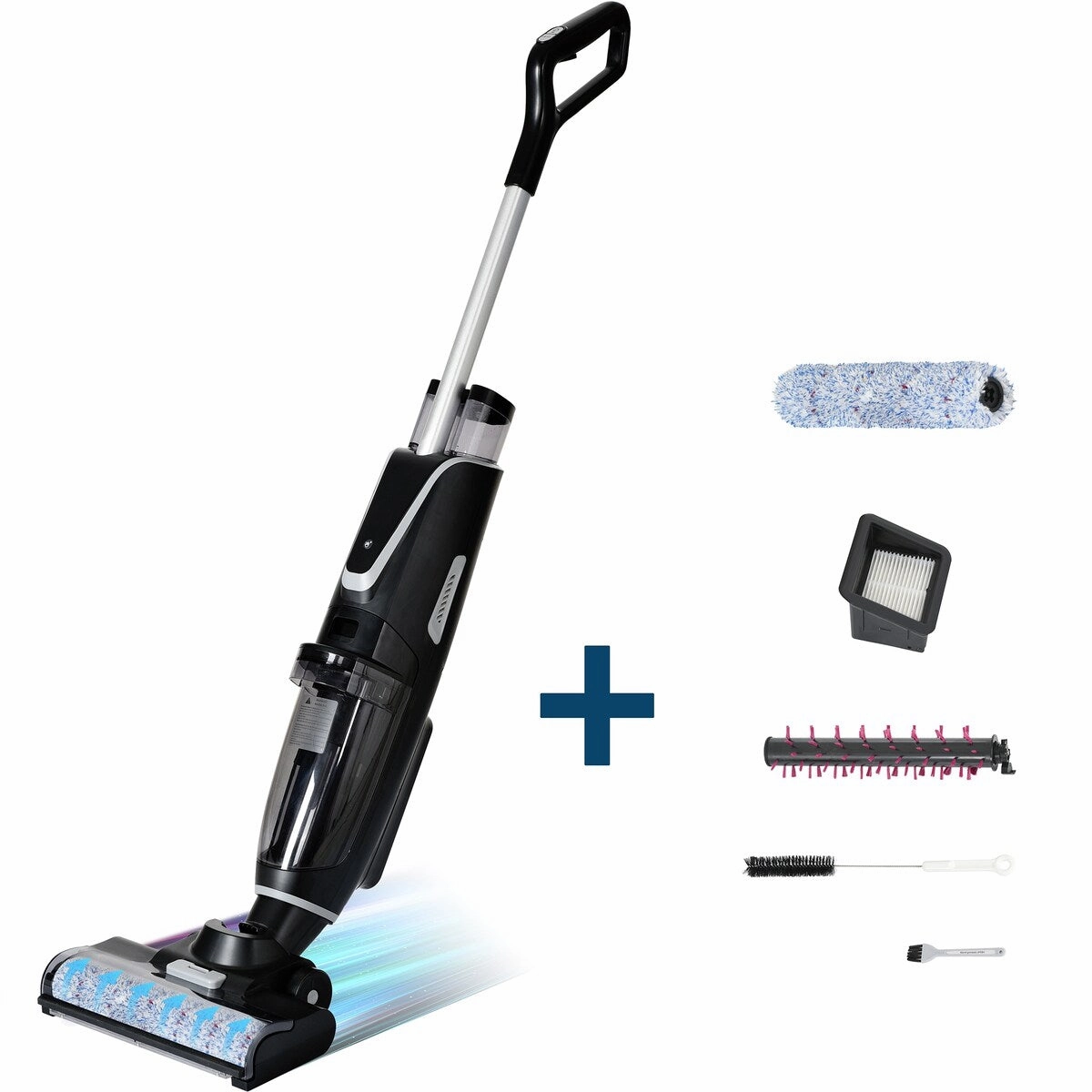 Wireless Wet and Dry Vacuum Cleaner. 3-in-1 Floor Cleaner with Two Tank System .5000mAh .40  Minutes Battery Life